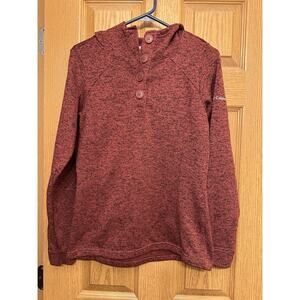 Women's Small Maroon 1/4 Button Columbia Sweater Size S Office Causal Preppy